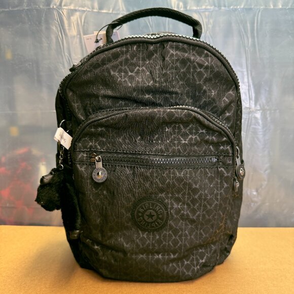 Kipling Seoul Medium Nylon Zipp Signature Backpack - Black - Picture 7 of 10